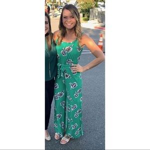 Green floral jumper jumpsuit pant